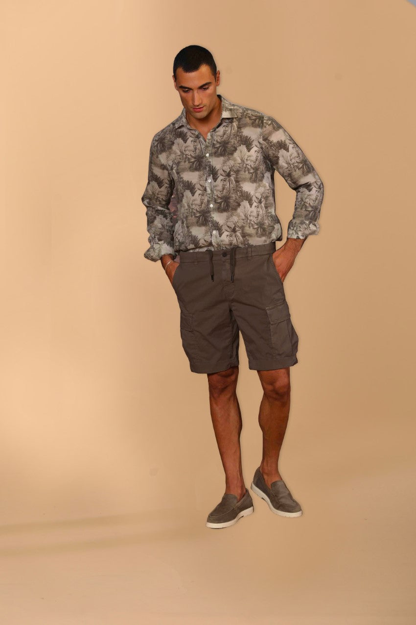 Cargo M74 bermuda cargo hombre en sarga de algodón pima relaxed fit 