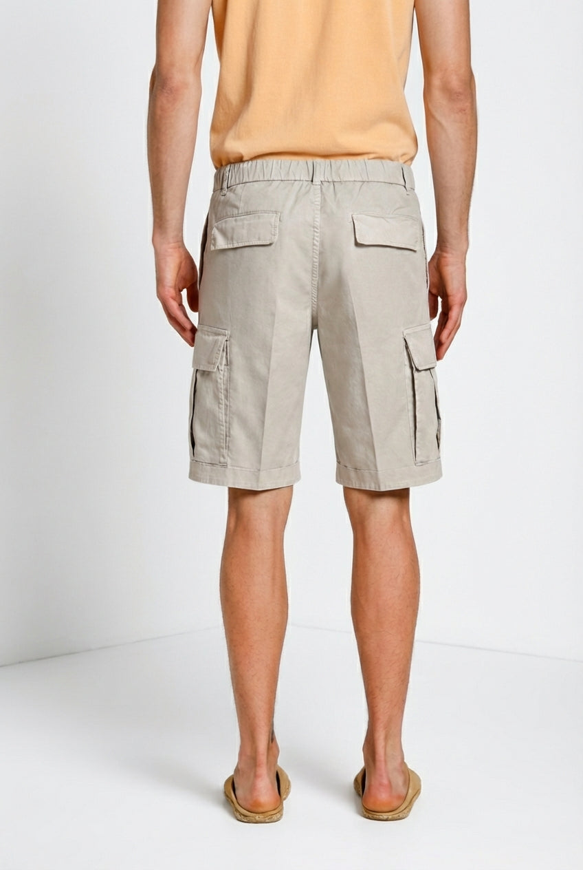 Cargo M74 men's cargo bermuda in stretch gabardine relaxed fit