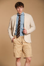 Cargo M74 Herren-Cargo-Bermuda aus Baumwoll-Canvas-Oxford Relaxed Fit