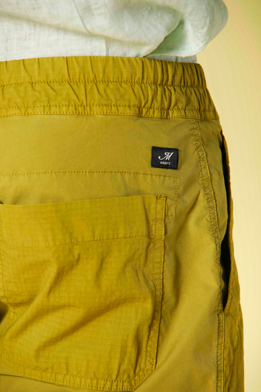 image 2 of men's chino bermuda in parachute taormina summer model in lime green regular fit by Mason's