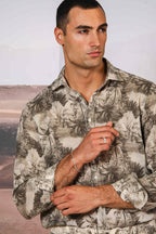 Torino Long-Sleeve Men's Shirt in Modal with English Print