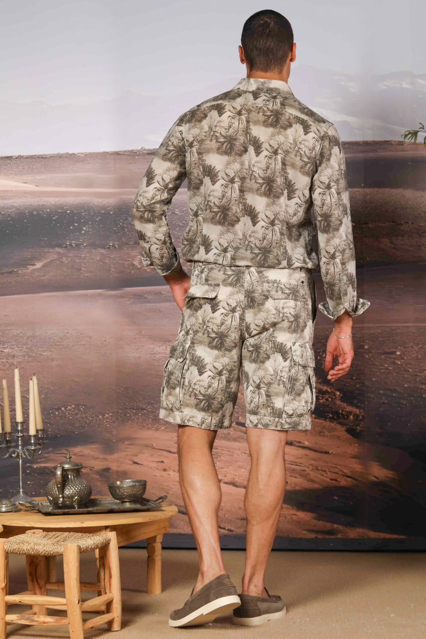 Torino Long-Sleeve Men's Shirt in Modal with English Print