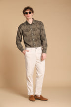 Torino Long-Sleeve Men's Shirt in Modal with English Print
