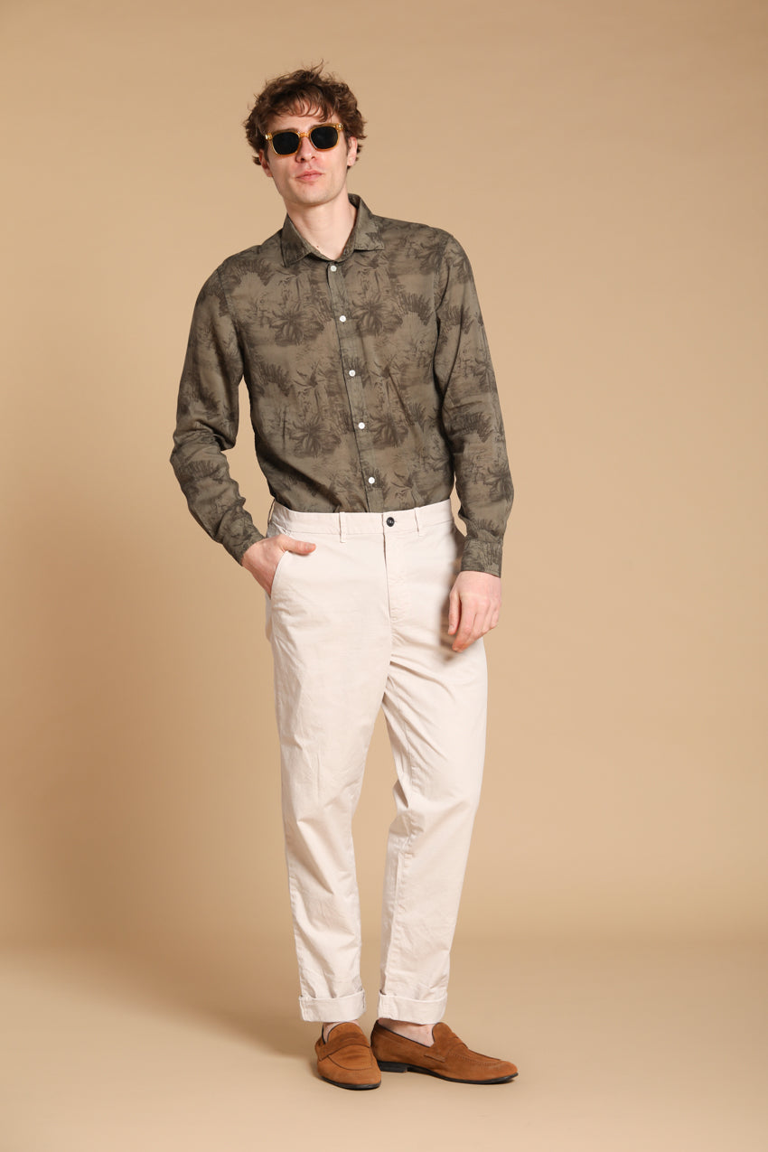 Torino Long-Sleeve Men's Shirt in Modal with English Print