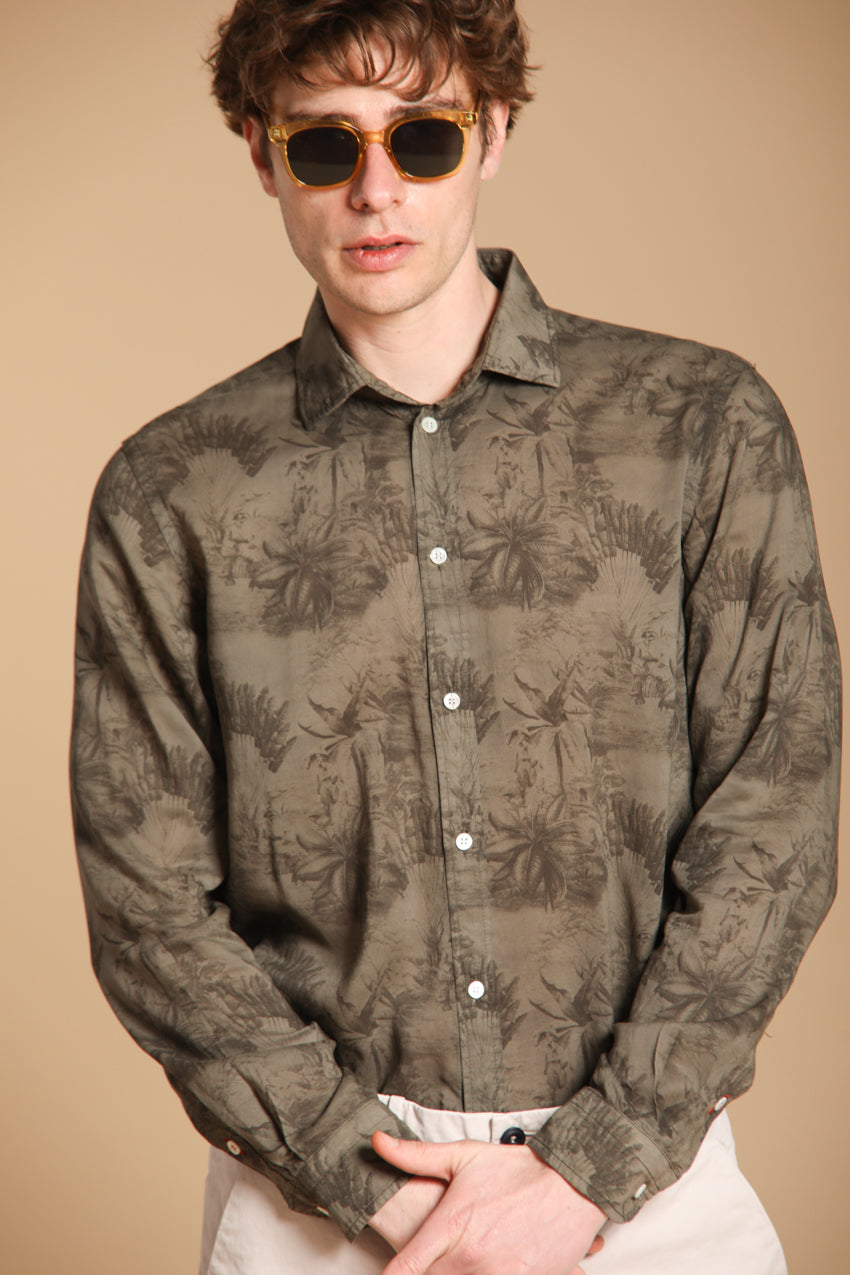 Torino Long-Sleeve Men's Shirt in Modal with English Print