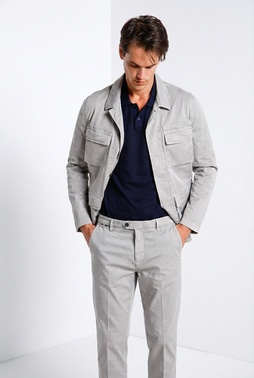 Flyshirt delamere men's overshirt jacket in stretch gabardine