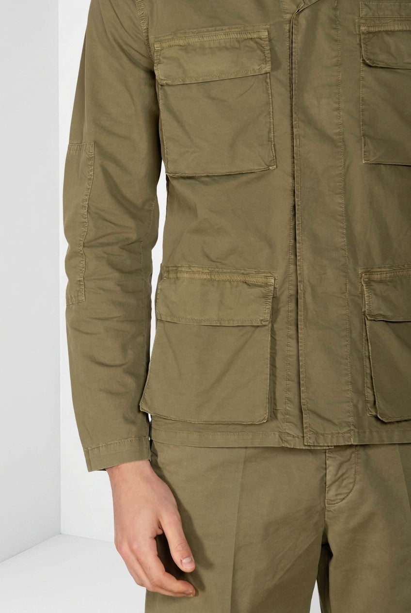 Flyshirt delamere giubbotto overshirt uomo in gabardina stretch