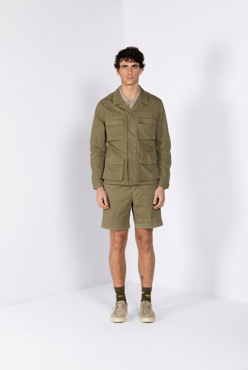 Flyshirt delamere giubbotto overshirt uomo in gabardina stretch