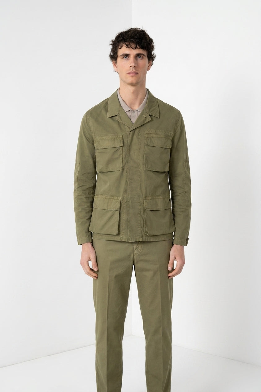 Flyshirt delamere giubbotto overshirt uomo in gabardina stretch