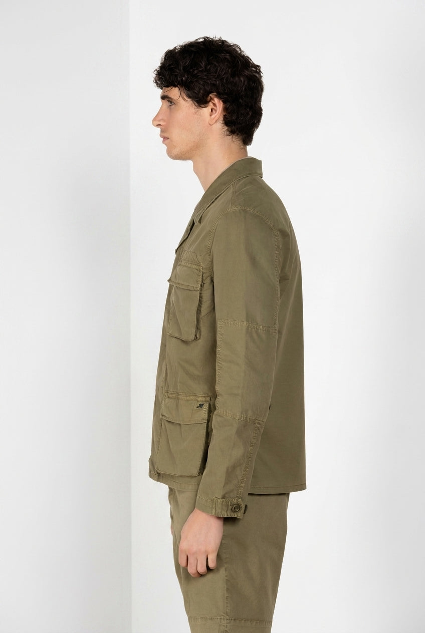 Flyshirt delamere giubbotto overshirt uomo in gabardina stretch
