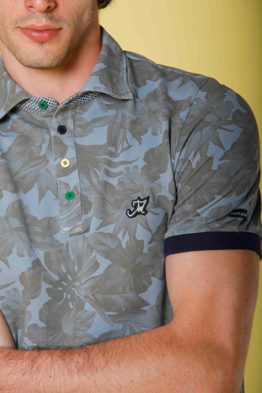 image 3 de polo homme e piquet avec motif hawaii modèle print en bleu clair de mason's