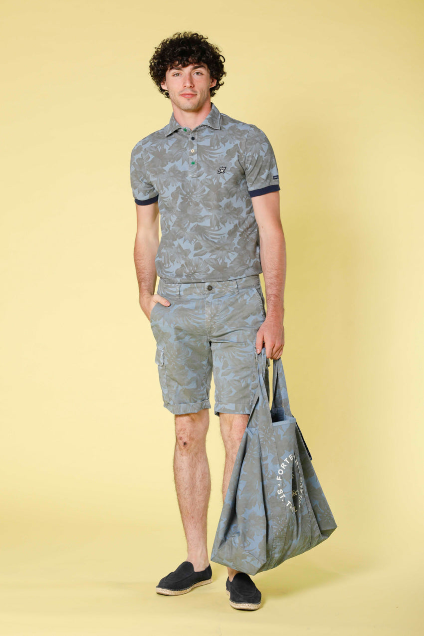 Bild 2 von Mason's Herren-Poloshirt in Piqué mit Hawaii-Print, Modell Print in Himmelblau von mason's