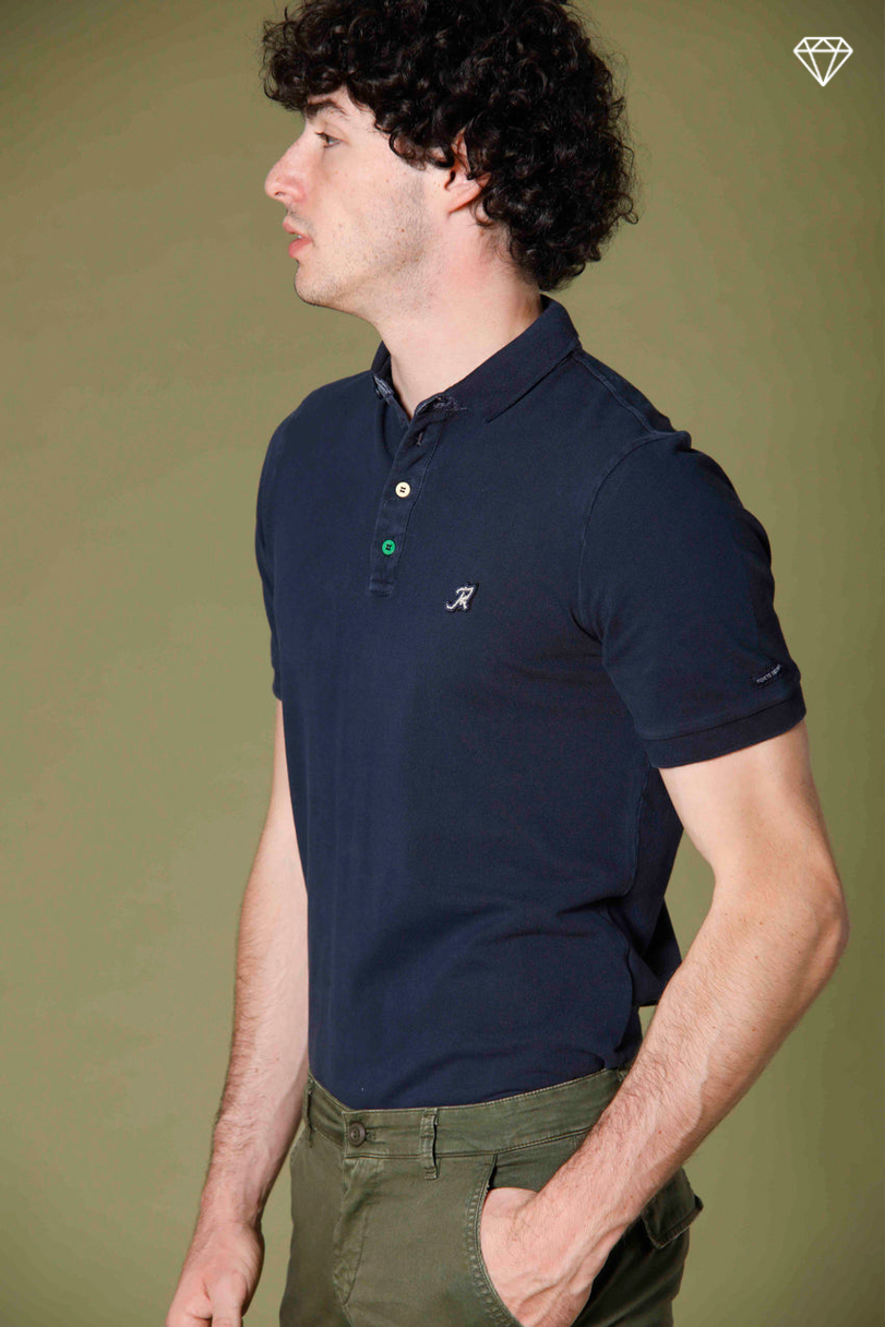 Leopardi Herren-Polo aus Piqué mit sartorialen Details Ltd ①