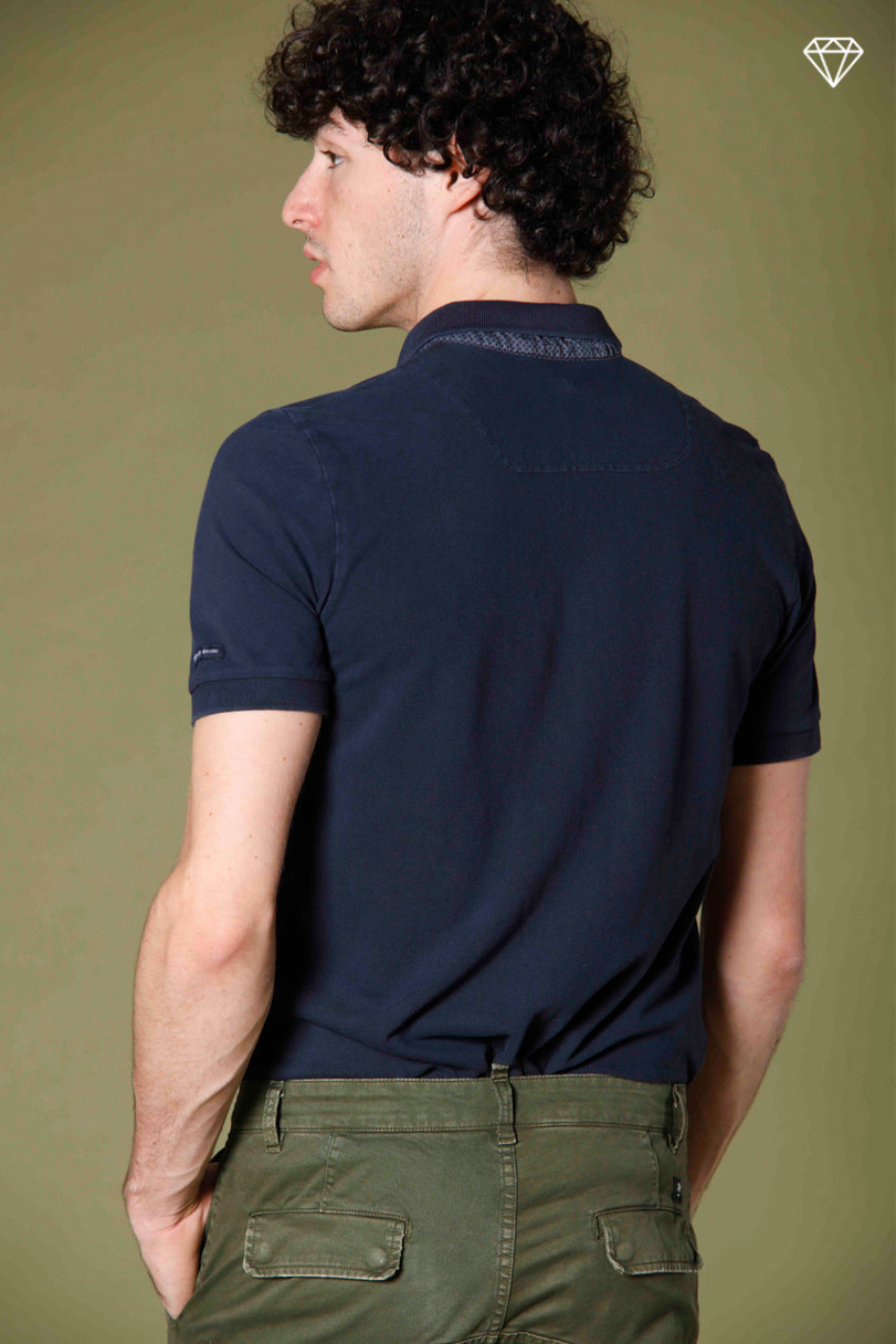 Leopardi Herren-Polo aus Piqué mit sartorialen Details Ltd ①