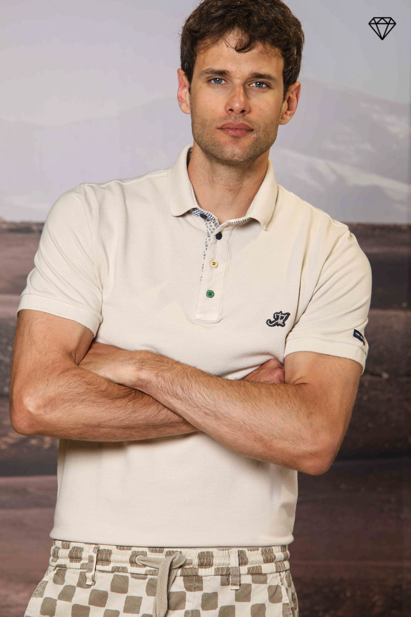 Leopardi polo homme en piqué avec détails sartoriaux ①