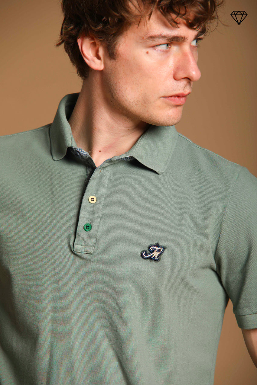 Leopardi polo homme en piqué avec détails sartoriaux ①