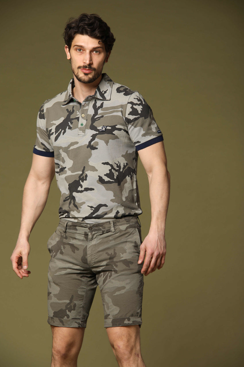 immagine 2 di polo uomo modello Print con pattern camouflage di colore bianco fit regular di Mason's