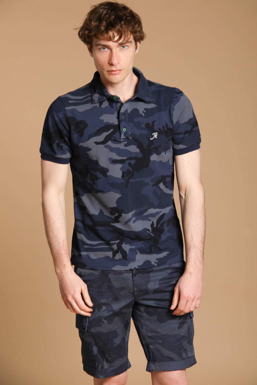 Print Polo homme en piqué avec camouflage 