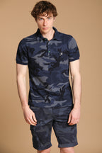 Print Polo homme en piqué avec camouflage 
