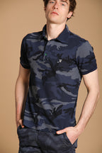 Print Polo homme en piqué avec camouflage 
