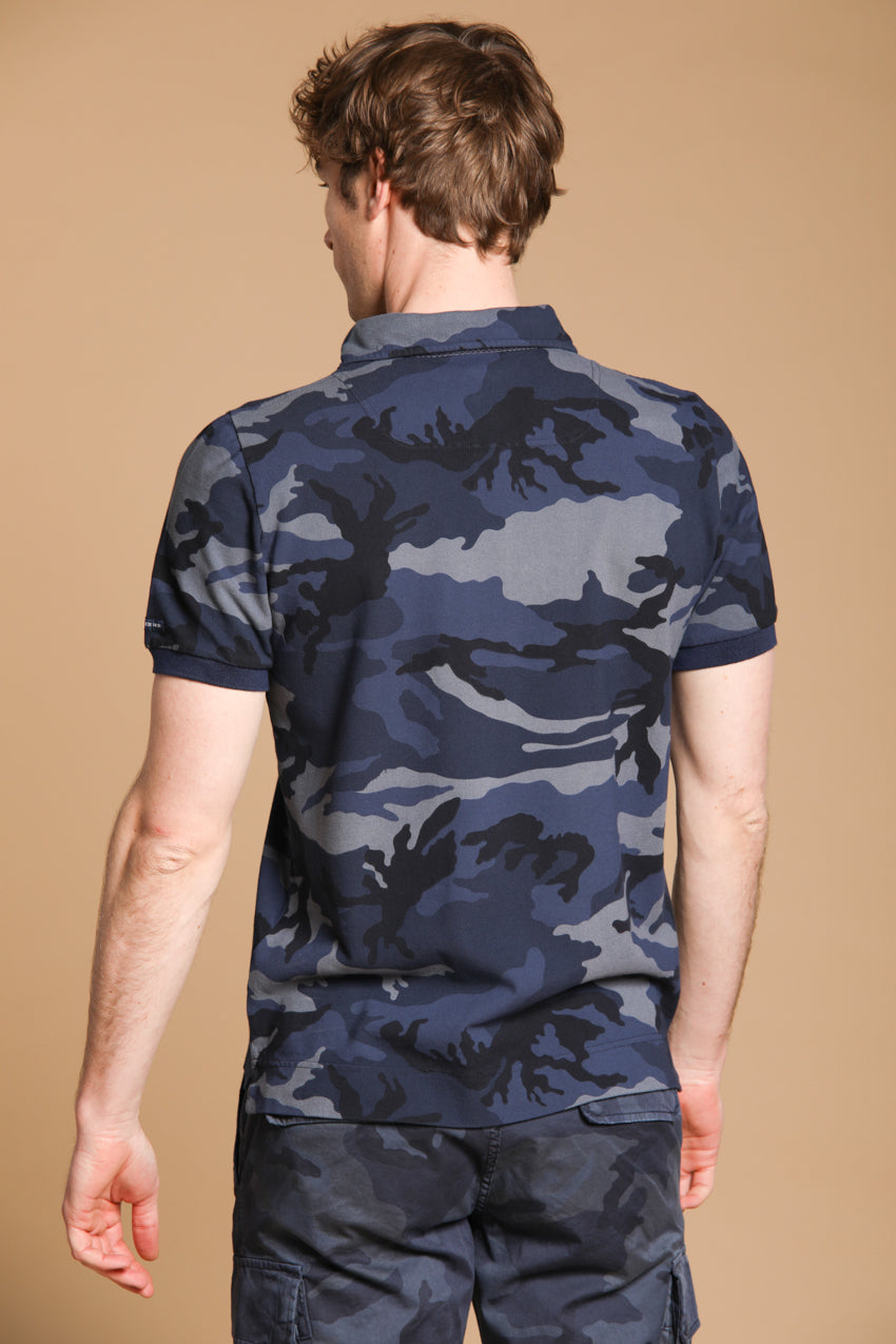 Print Polo homme en piqué avec camouflage 