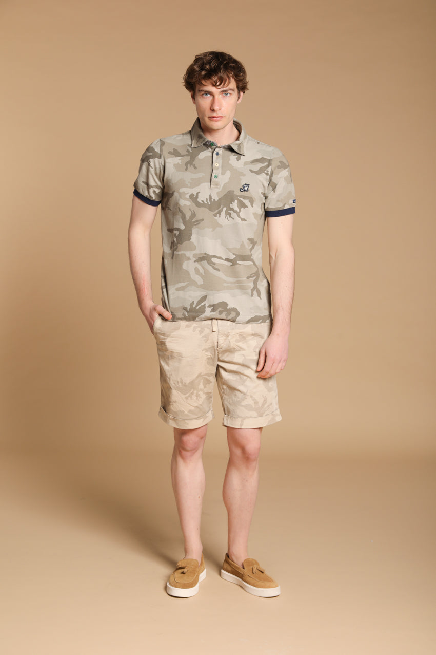 Print Polo homme en piqué avec camouflage 