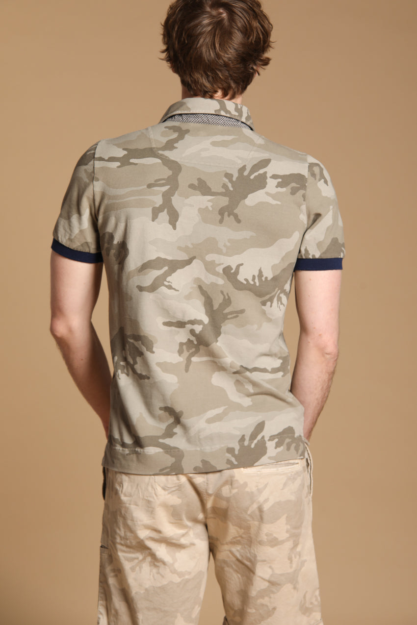 Print Polo homme en piqué avec camouflage 
