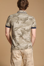 Print Polo homme en piqué avec camouflage 