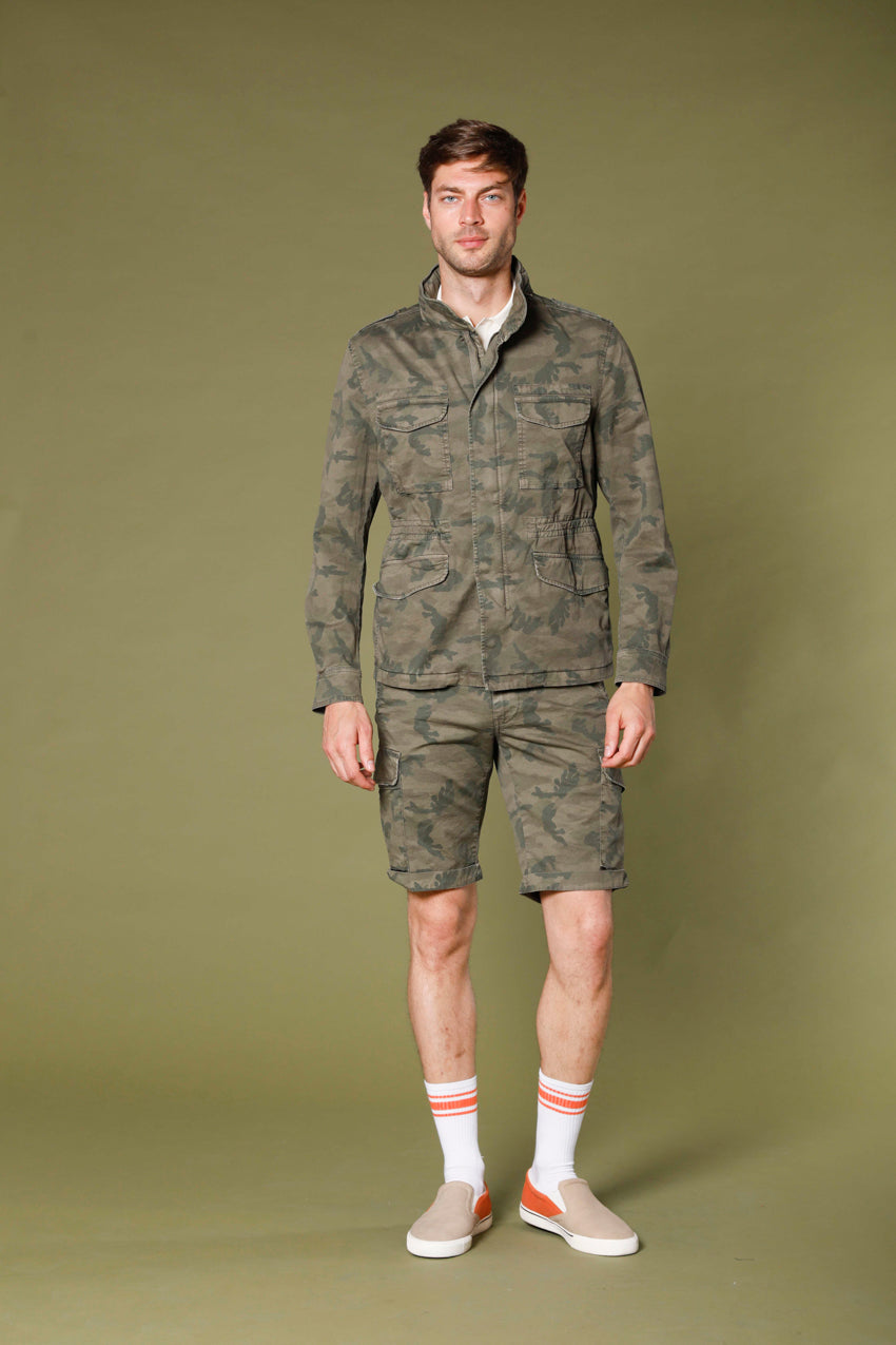 image 3 of men's field jacket in cotton with camouflage pattern M74 Jacket in green regular fit by Mason's