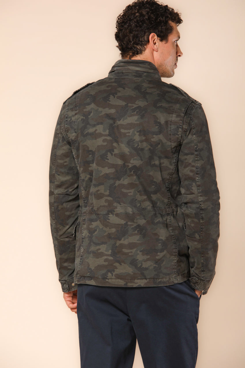 Field Jacket M74 men's  in satin with camouflage print slim fit