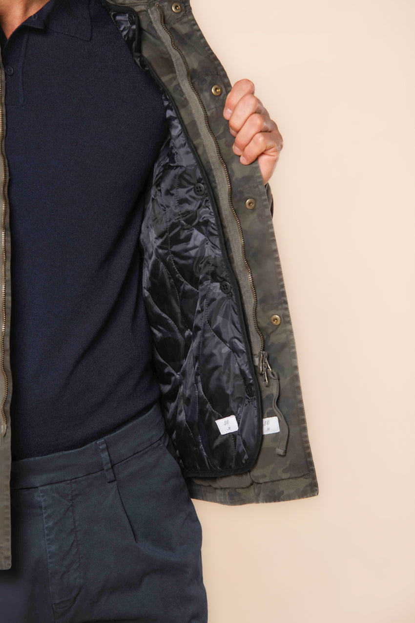 Field Jacket M74 homme en satin camouflage coupe slim