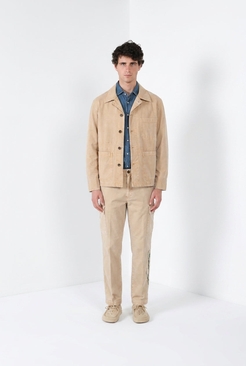 Detroit M74 sobrecamisa hombre en panamá flameado