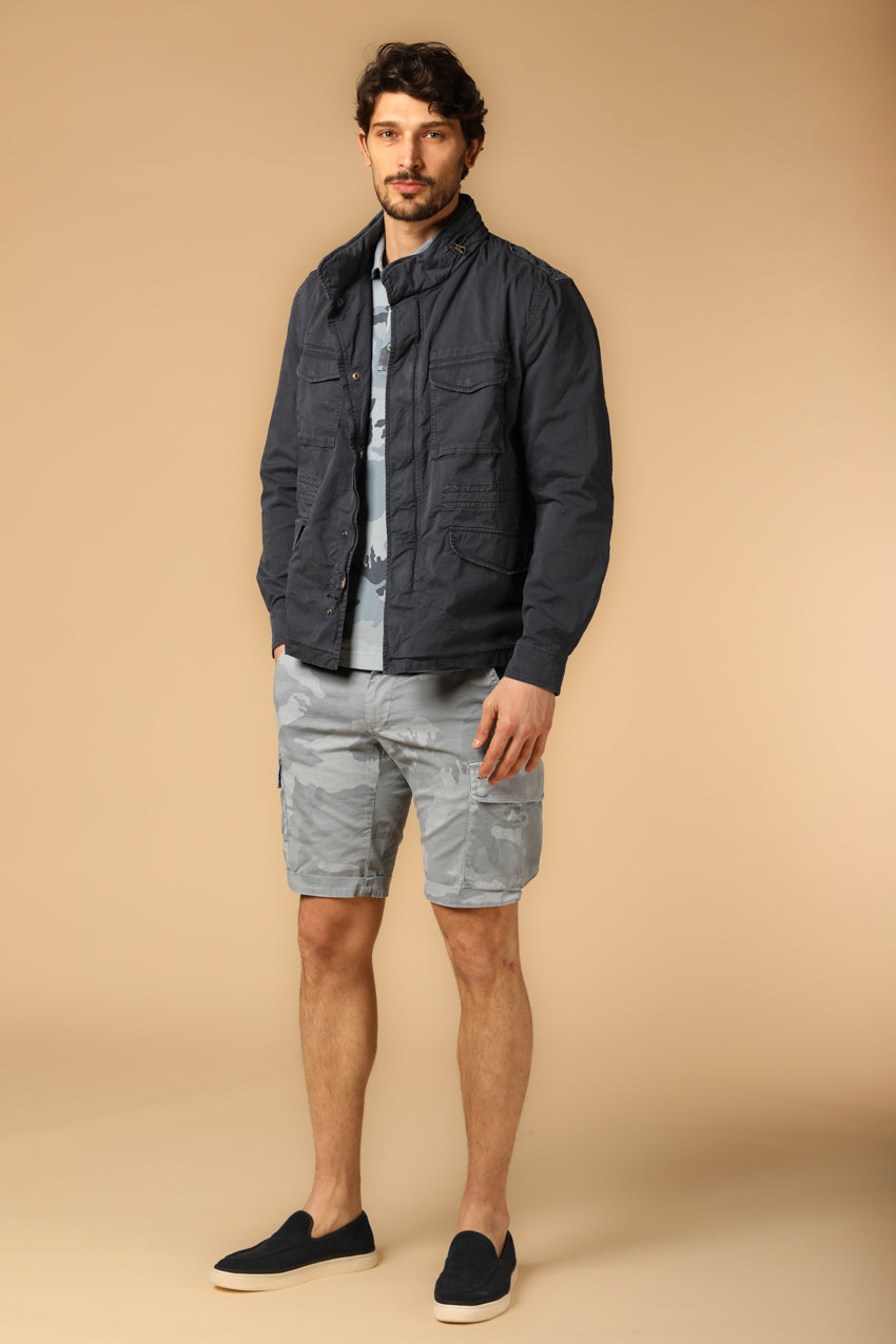 Image 2 of Mason's men's M74 model field jacket in navy blue, regular fit