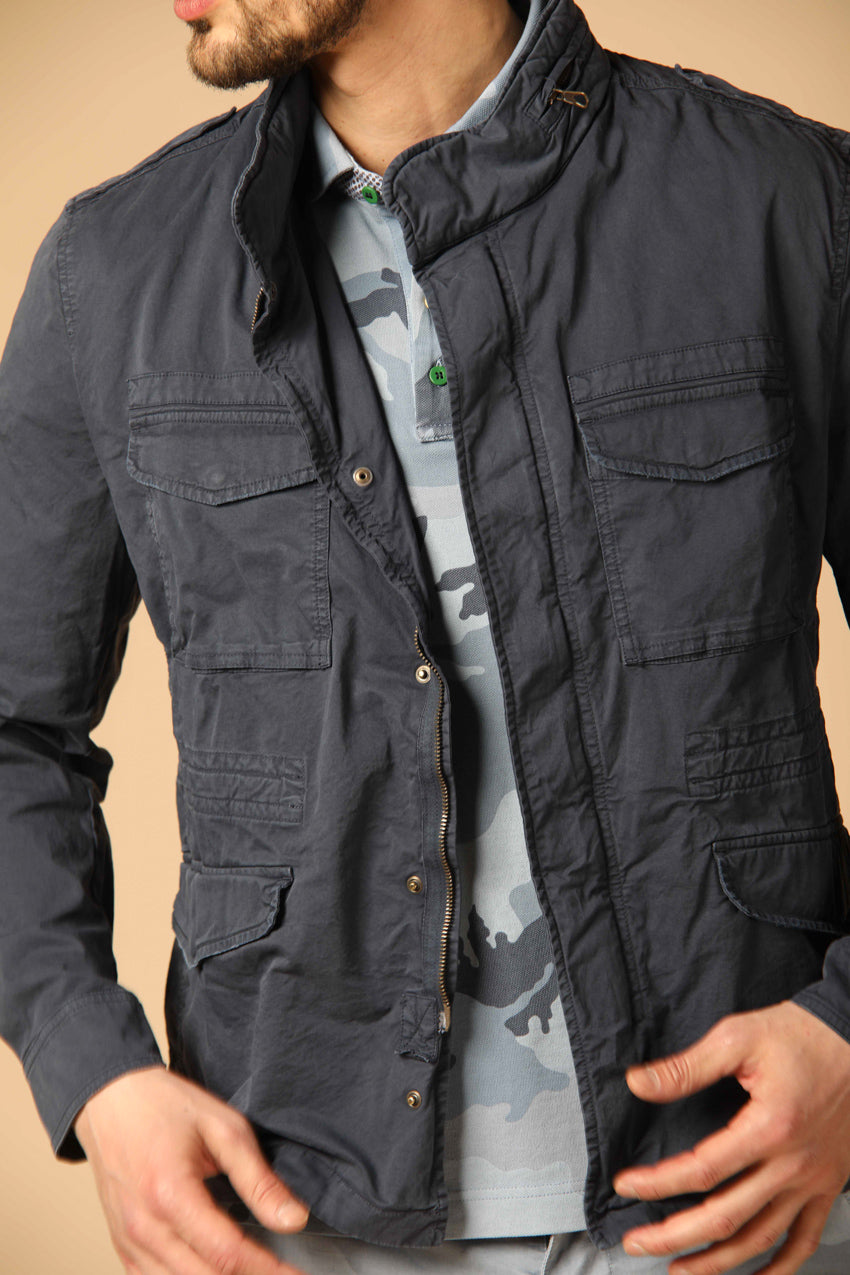 Image 4 of Mason's men's M74 model field jacket in navy blue, regular fit