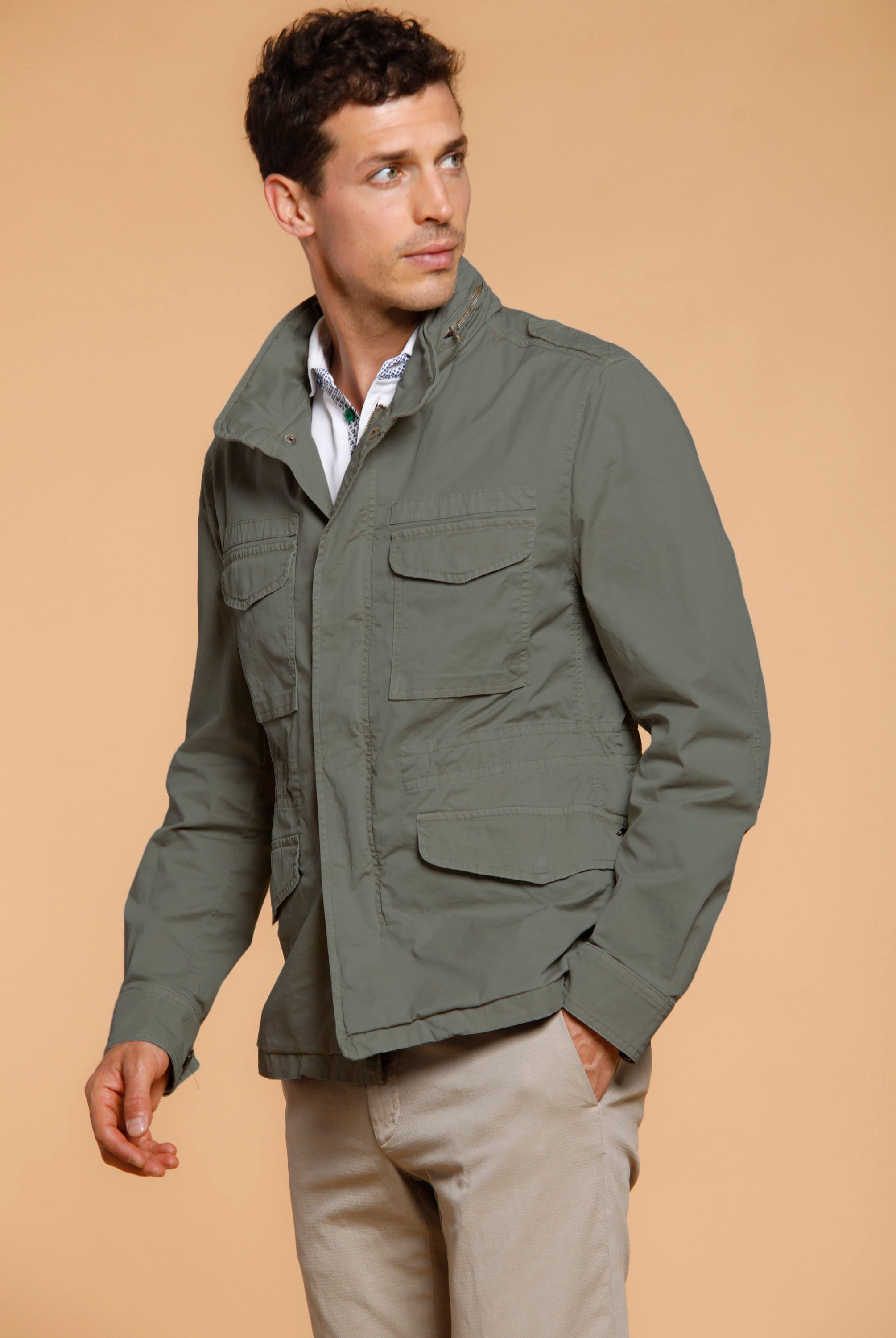 M74 Jacket, Herrenfeldjacke aus Stretch-Baumwolltwill, Regular Fit