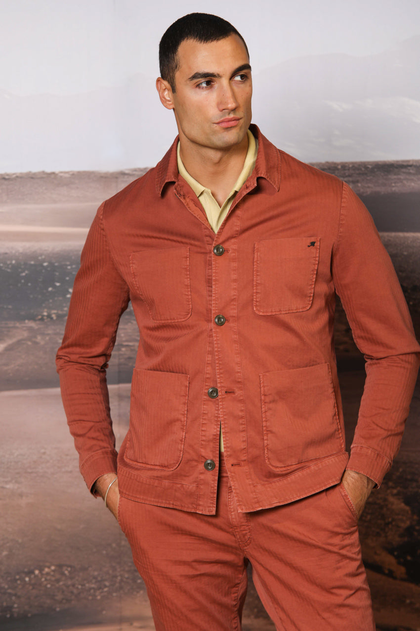 James overshirt uomo in cotone chevron