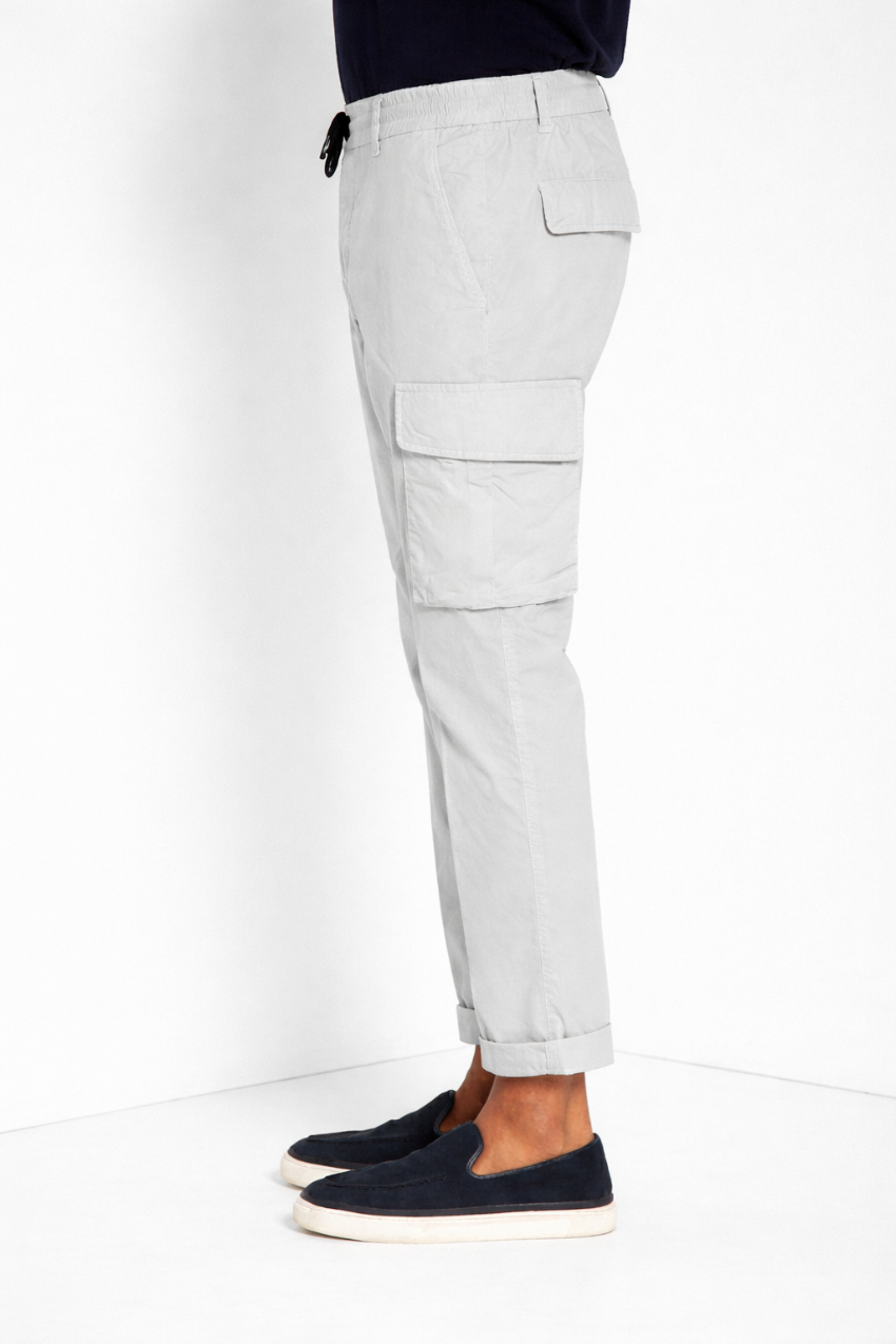 Chile Jogger men's cargo pants in parachute canvas lyocell and cotton extra slim fit