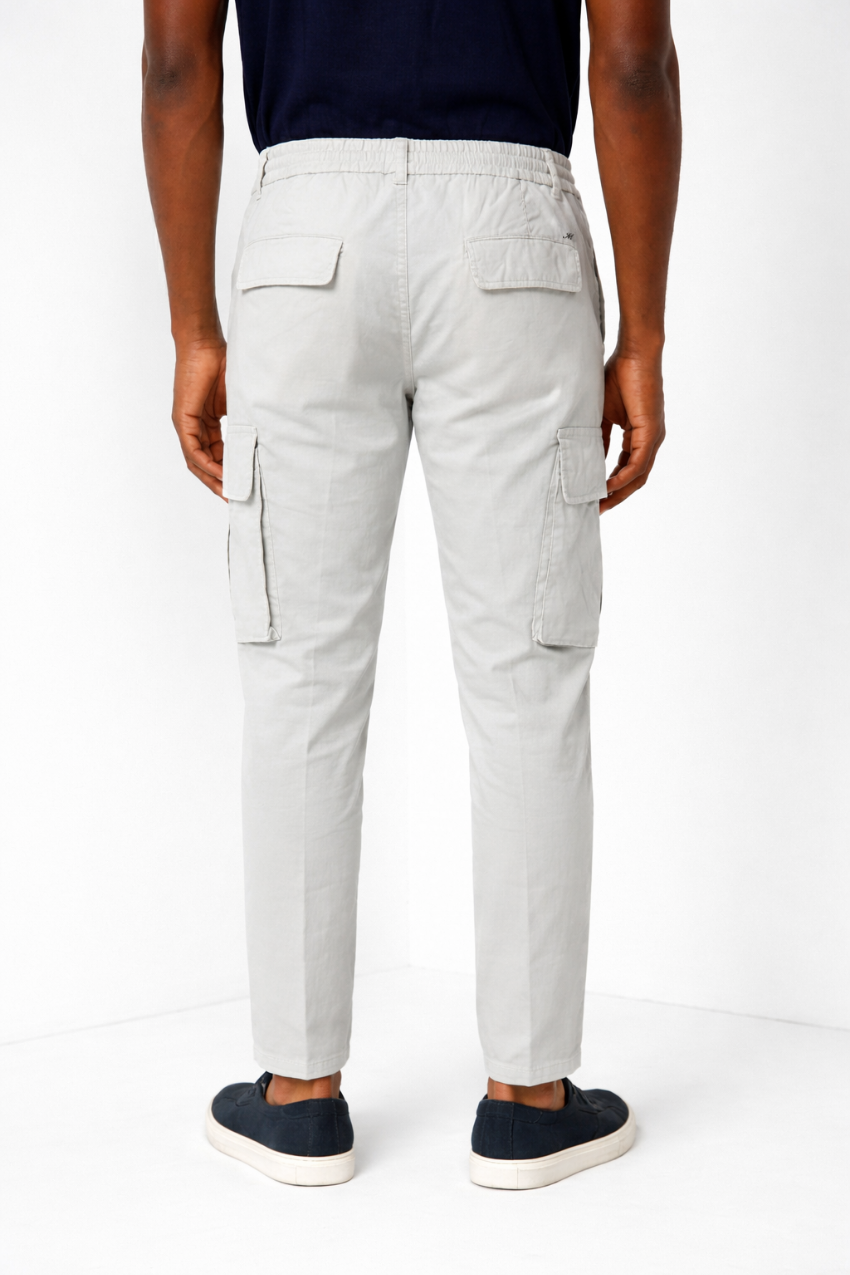 Chile Jogger men's cargo pants in parachute canvas lyocell and cotton extra slim fit