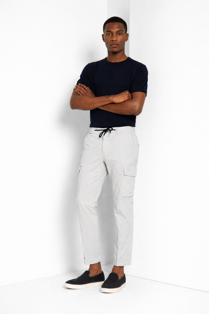 Chile Jogger men's cargo pants in parachute canvas lyocell and cotton extra slim fit