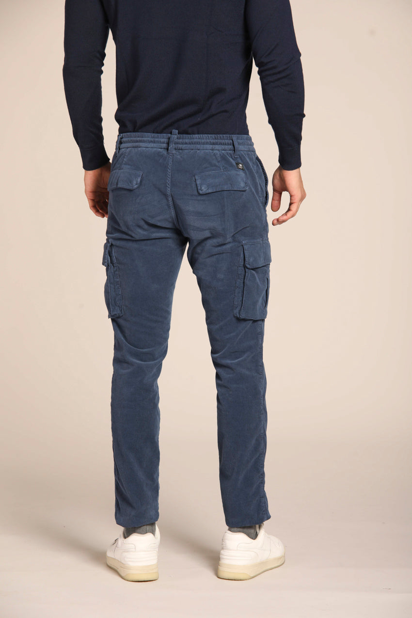 immagine 5 di cargo jogger uomo modello Chile in blu navy fit extra slim di Mason's