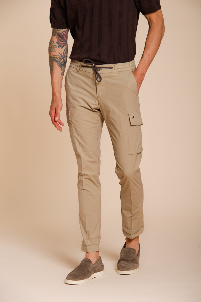 Chile Jogger men's cargo pants in lyocell and cotton parachute canvas extra slim fit