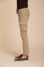 Chile Jogger men's cargo pants in lyocell and cotton parachute canvas extra slim fit