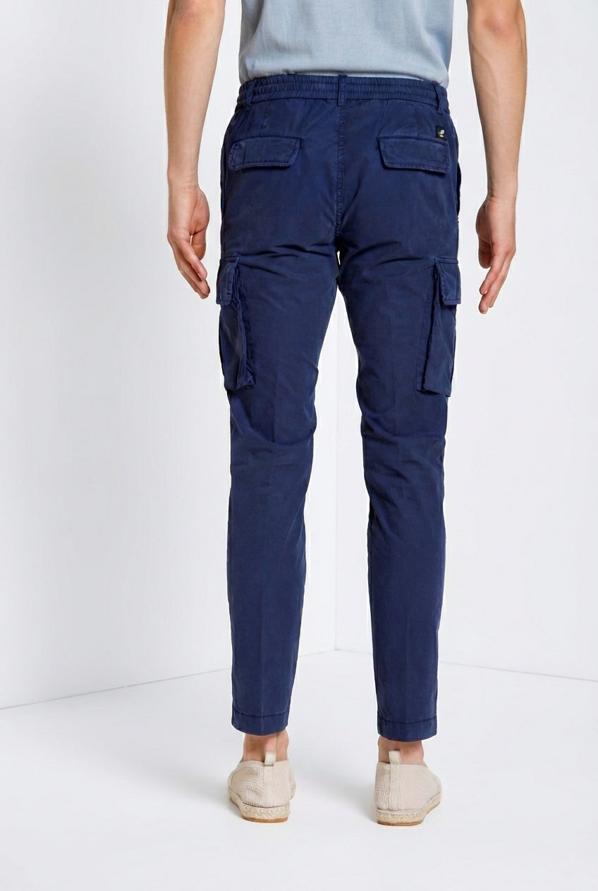 Chile Jogger pantalón cargo hombre en tela de paracaídas lyocell y algodón extra slim fit