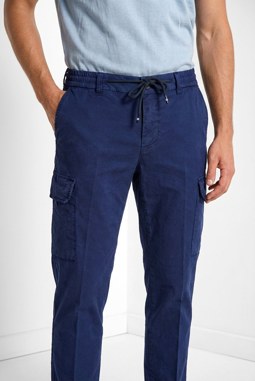 Chile Jogger pantalón cargo hombre en tela de paracaídas lyocell y algodón extra slim fit