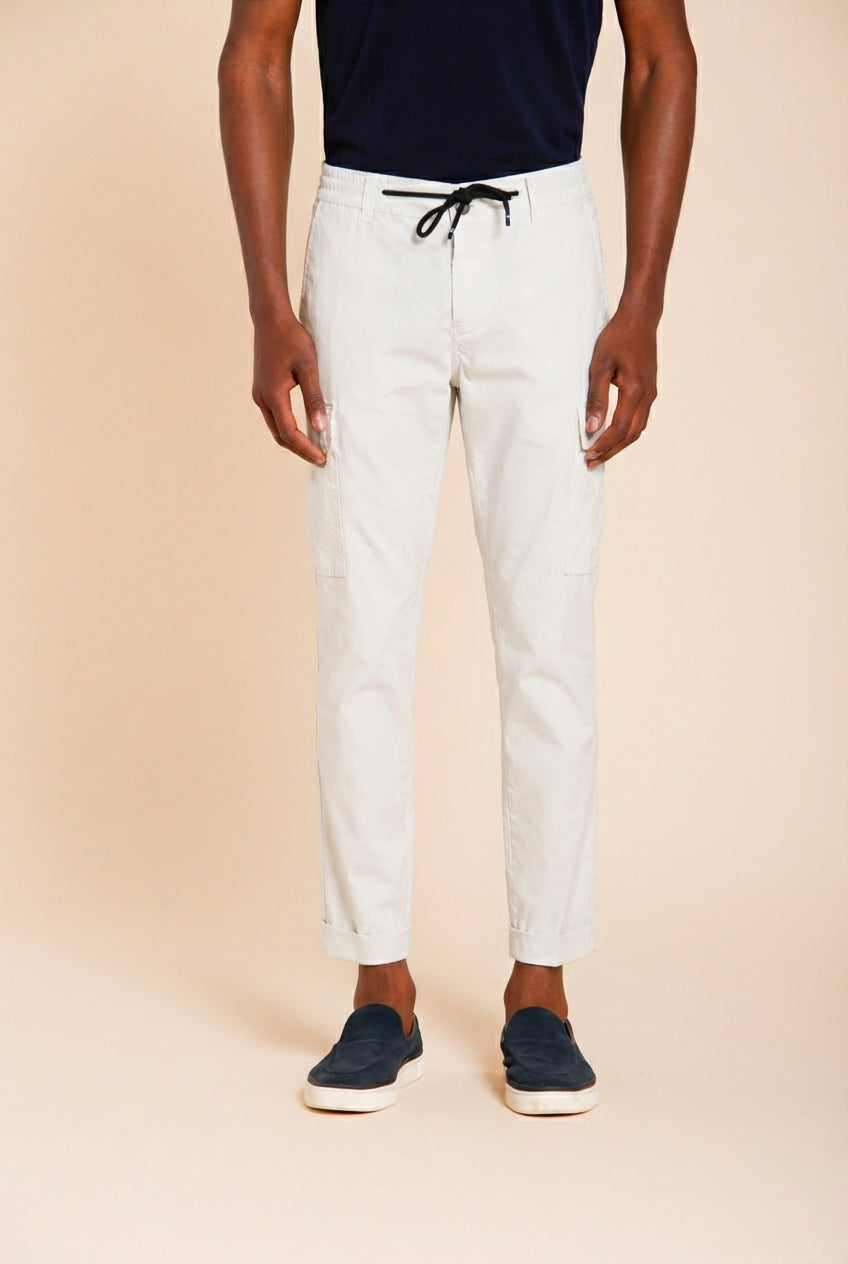 Chile Jogger men's cargo pants in parachute canvas lyocell and cotton extra slim fit