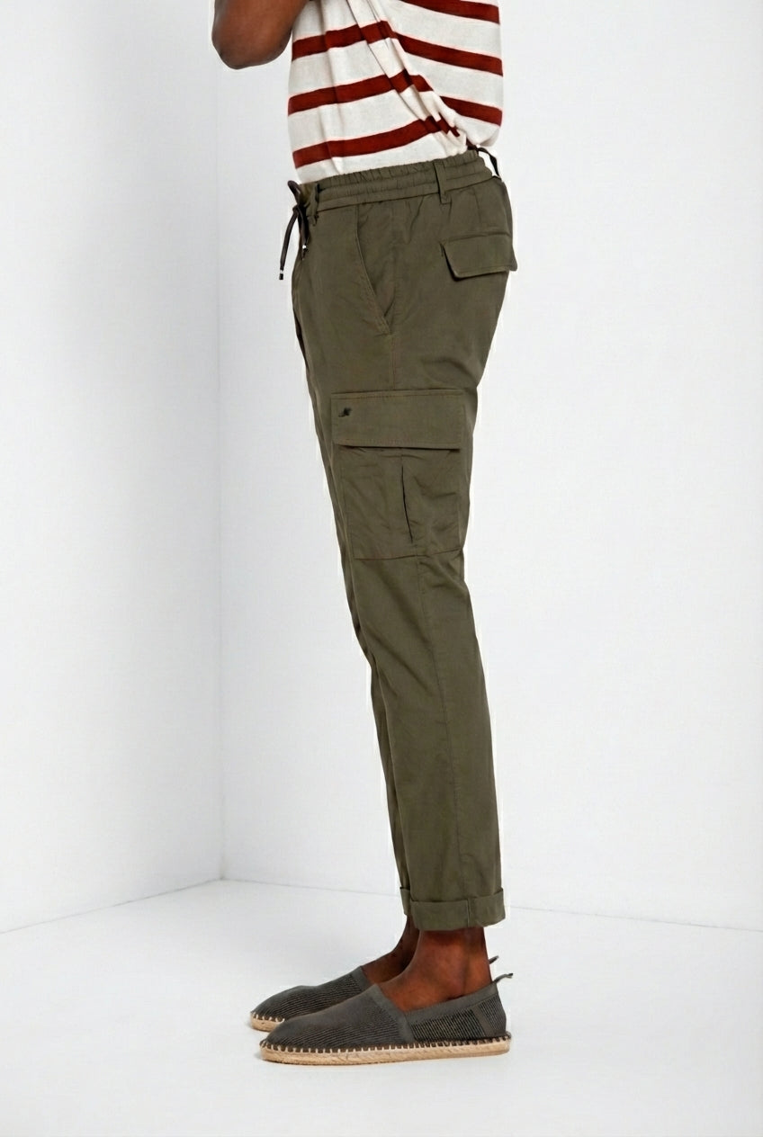 Chile Jogger pantalón cargo hombre en tela de paracaídas lyocell y algodón extra slim fit