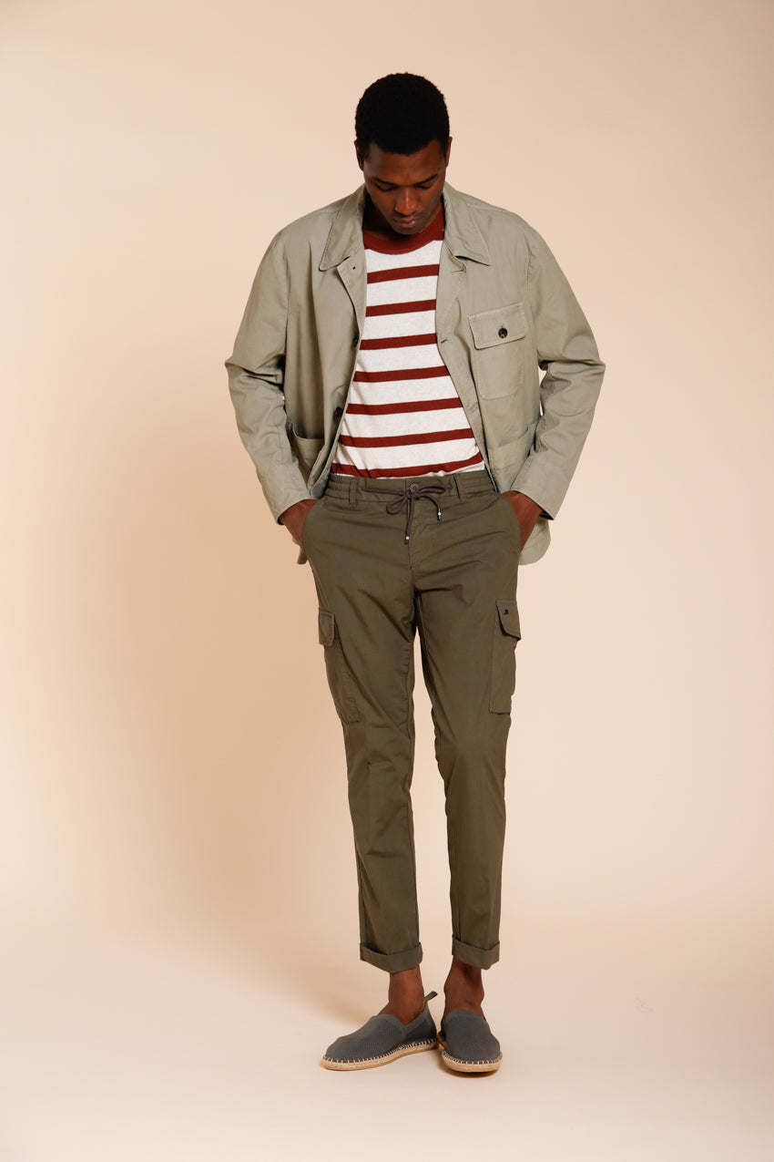 Chile Jogger men's cargo pants in lyocell and cotton parachute canvas extra slim fit