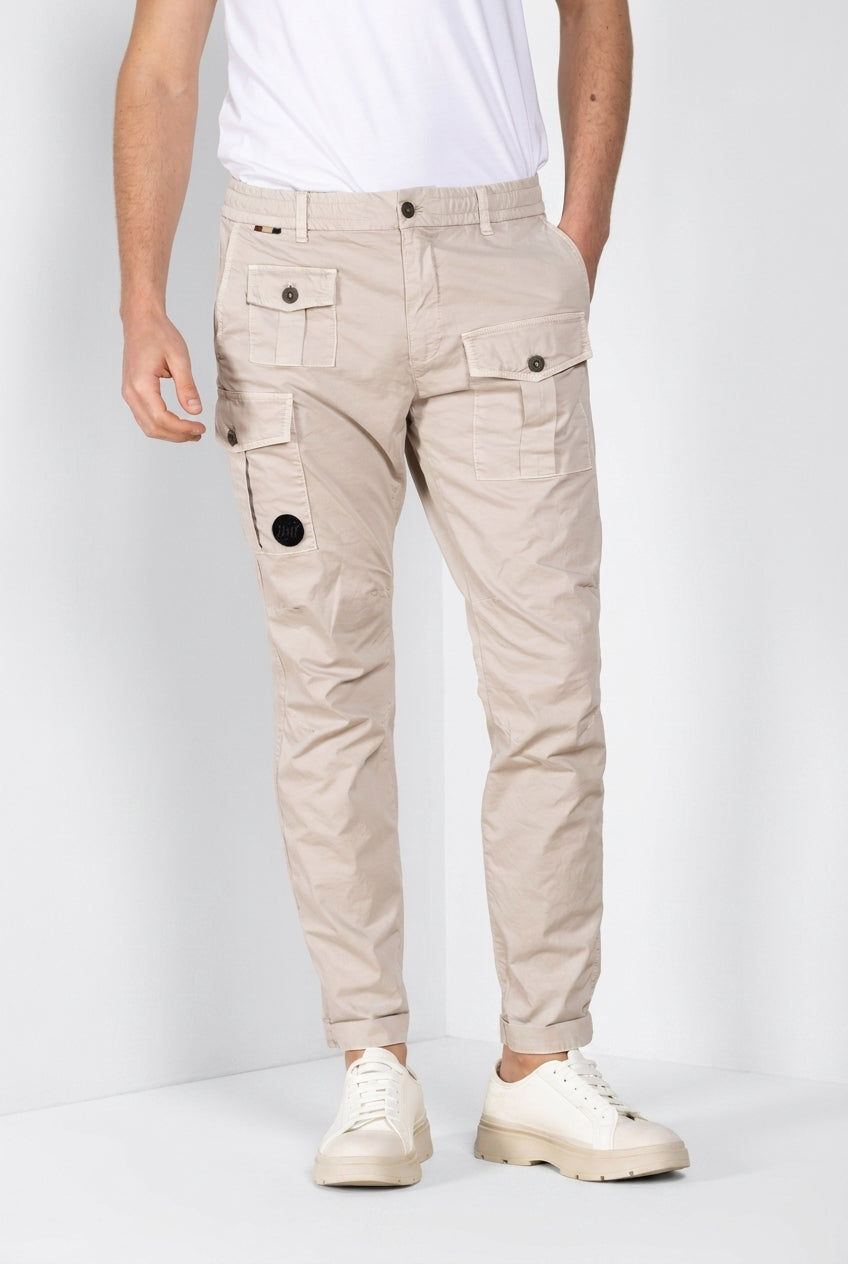 George Coolpocket pantalon cargo jogger homme en gabardine stretch Logo Edition carrot fit ①