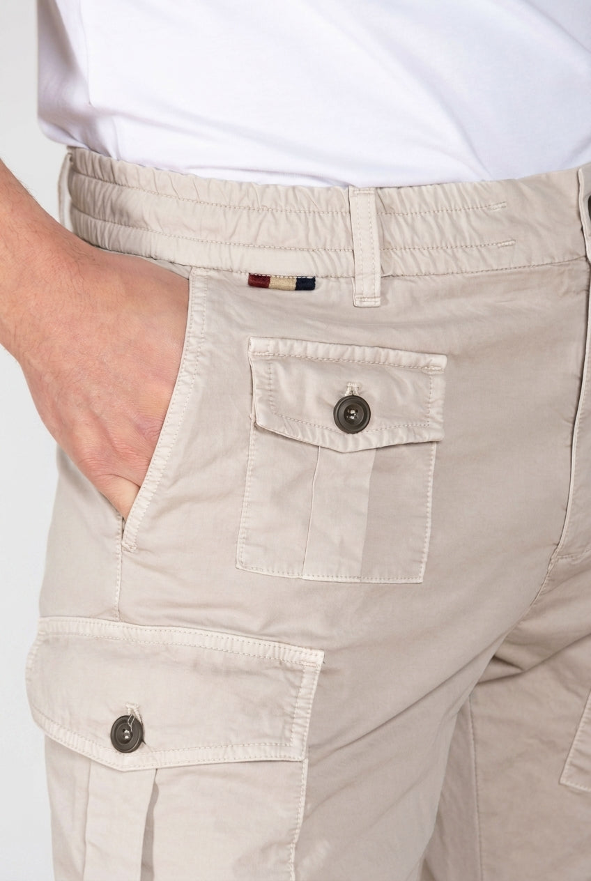 George Coolpocket pantalon cargo jogger homme en gabardine stretch Logo Edition carrot fit ①