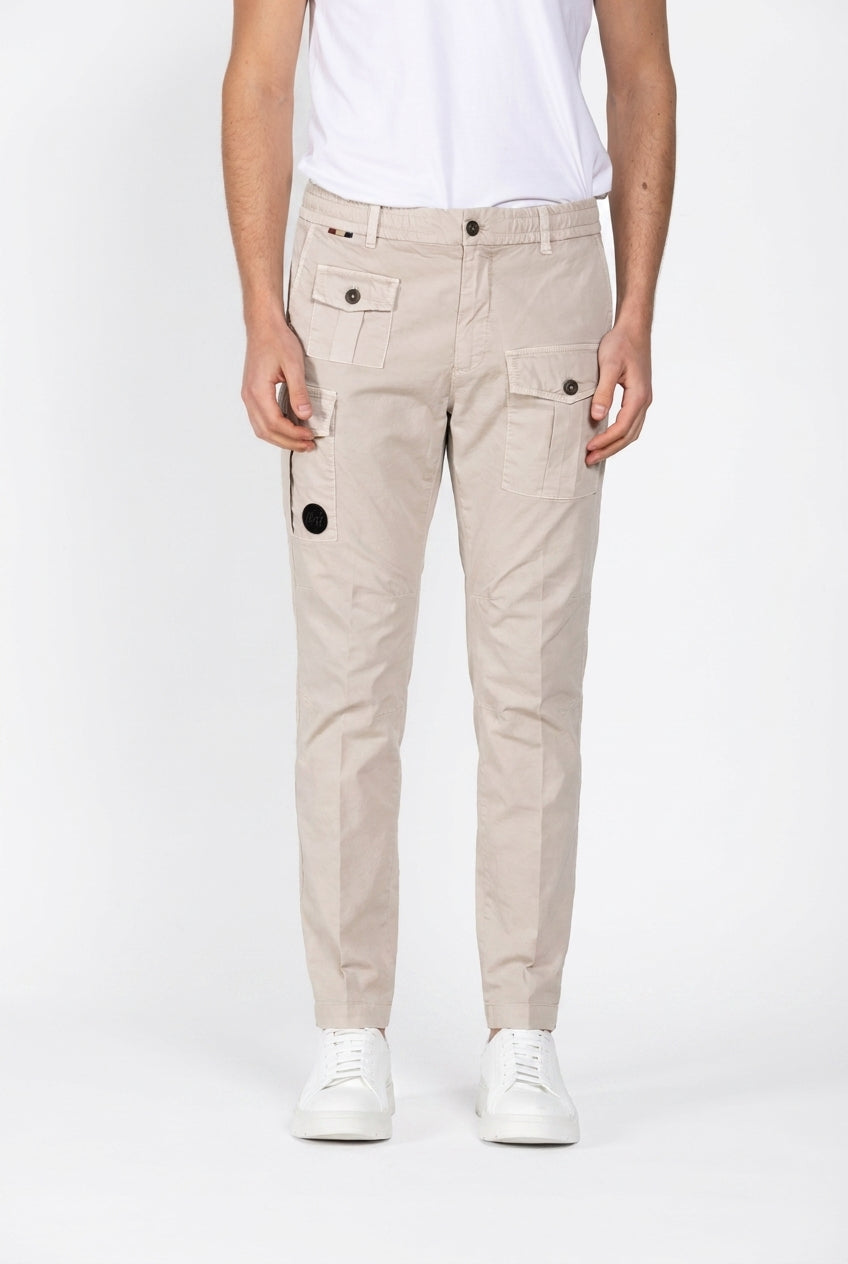 George Coolpocket pantalon cargo jogger homme en gabardine stretch Logo Edition carrot fit ①